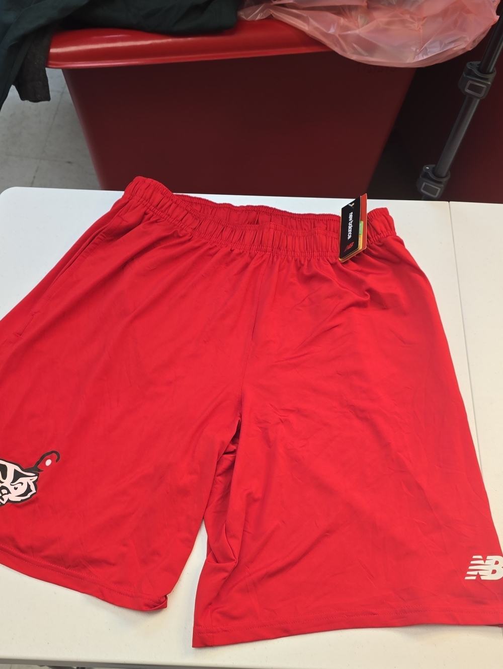 New Balance Men’s Bright Red Athletic Shorts with Logo